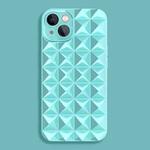 For iPhone 14 Riveted Smooth TPU Phone Case with Lens Film(Mint Blue)