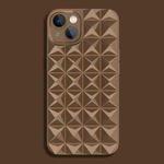 For iPhone 14 Pro Riveted Smooth TPU Phone Case with Lens Film(Brown)