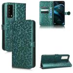 For TCL Stylus 5G Honeycomb Dot Texture Leather Phone Case(Green)