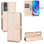 For TCL 30 5G Honeycomb Dot Texture Leather Phone Case(Gold)