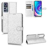 For TCL 30 5G Honeycomb Dot Texture Leather Phone Case(Silver)
