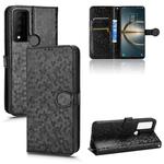 For TCL 30V 5G Honeycomb Dot Texture Leather Phone Case(Black)