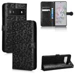 For Google Pixel 6a Honeycomb Dot Texture Leather Phone Case(Black)