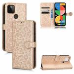 For Google Pixel 5a 5G Honeycomb Dot Texture Leather Phone Case(Gold)