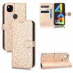 For Google Pixel 4a Honeycomb Dot Texture Leather Phone Case(Gold)