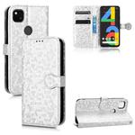 For Google Pixel 4a Honeycomb Dot Texture Leather Phone Case(Silver)