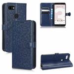 For Google Pixel 3 XL Lite / Pixel 3a XL Honeycomb Dot Texture Leather Phone Case(Blue)