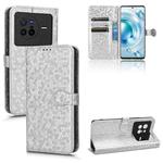 For vivo X80 Honeycomb Dot Texture Leather Phone Case(Silver)