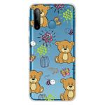 For Galaxy A11 / M11 Shockproof Painted Transparent TPU Protective Case(Little Brown Bear)