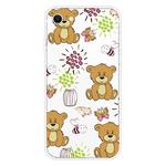 For iPhone SE 2022 / SE 2020 Shockproof Painted Transparent TPU Protective Case(Little Brown Bear)