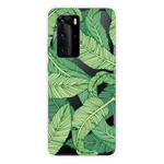 For Huawei P40 Shockproof Painted Transparent TPU Protective Case(Banana Leaf)