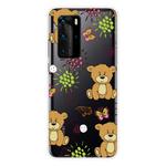 For Huawei P40 Pro Shockproof Painted Transparent TPU Protective Case(Little Brown Bear)