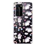 For Huawei P40 Pro Shockproof Painted Transparent TPU Protective Case(Horse)