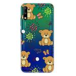 For Huawei Enjoy 10 Shockproof Painted Transparent TPU Protective Case(Little Brown Bear)