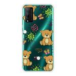 For Huawei Honor Play 4T Pro Shockproof Painted Transparent TPU Protective Case(Little Brown Bear)