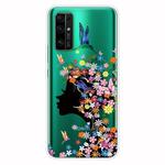 For Huawei Honor 30 Pro Shockproof Painted Transparent TPU Protective Case(Flower Girl)