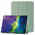 For iPad 10th Gen 10.9 2022 Three-folding Holder Honeycomb Silicone + PU Smart Leather Tablet Case(Green)