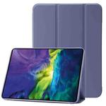For iPad 10th Gen 10.9 2022 Three-folding Holder Honeycomb Silicone + PU Smart Leather Tablet Case(Light Purple)