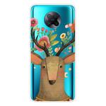 For Xiaomi Redmi K30 Pro Shockproof Painted Transparent TPU Protective Case(Flower Deer)