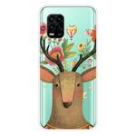 For Xiaomi Mi 10 Lite 5G Shockproof Painted Transparent TPU Protective Case(Flower Deer)