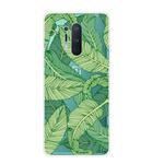 For OnePlus 8 Pro Shockproof Painted Transparent TPU Protective Case(Banana Leaf)