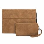 For Microsoft Surface Pro 9 / Surface Pro 10 Sheepskin All-Inclusive Shockproof Protective Case with Power Bag(Brown)