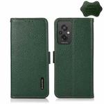 For Xiaomi Redmi 11 Prime KHAZNEH Magnetic Litchi Genuine Leather RFID Phone Case(Green)