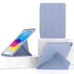 For iPad 10th Gen 10.9 2022 Multi-folding TPU Leather Smart Tablet Case(Lavender Grey)