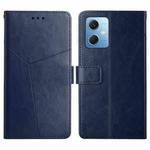 For Xiaomi Redmi Note 12 China HT01 Y-shaped Pattern Flip Leather Phone Case(Blue)