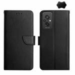 For Xiaomi Redmi 11 Prime 4G Genuine Leather Fingerprint-proof Flip Phone Case(Black)