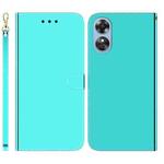 For OPPO A17 Imitated Mirror Surface Flip Leather Phone Case(Mint Green)