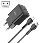 hoco N27 PD 20W Innovative Single Port USB-C/Type-C Charger with USB-C/Type-C to 8 Pin Cable, EU Plug(Black)