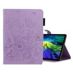 For iPad Pro 11 (2020) Butterflies Embossing Pattern Horizontal Flip Leather Tablet Case with Holder & Card Slot(Purple)