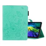 For iPad Pro 11 (2020) Butterflies Embossing Pattern Horizontal Flip Leather Tablet Case with Holder & Card Slot(Green)