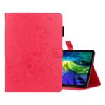 For iPad Pro 11 (2020) Butterflies Embossing Pattern Horizontal Flip Leather Tablet Case with Holder & Card Slot(Red)