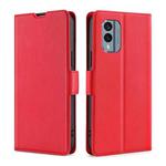 For Nokia X30 5G Ultra-thin Voltage Side Buckle Horizontal Flip Leather Phone Case(Red)