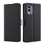 For Nokia X30 5G Ultra-thin Voltage Side Buckle Horizontal Flip Leather Phone Case(Black)