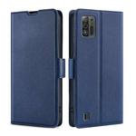 For ZTE Blade A52 Lite Ultra-thin Voltage Side Buckle Horizontal Flip Leather Phone Case(Blue)