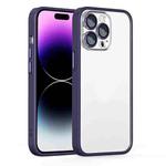 For iPhone 12 Pro Cat Eyes Metal Camera Lens Shockproof Protective Phone Case(Deep Purple)