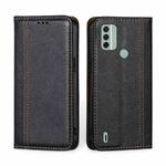 For Nokia C31 Grid Texture Magnetic Flip Leather Phone Case(Black)