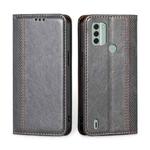 For Nokia C31 Grid Texture Magnetic Flip Leather Phone Case(Grey)