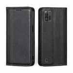 For ZTE Blade A52 Lite Grid Texture Magnetic Flip Leather Phone Case(Black)