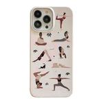 For iPhone 13 Pro Max Cartoon Film Craft Hard PC Phone Case(Yoga)