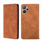 For Realme 9i 5G Global/10 5G Skin Feel Magnetic Horizontal Flip Leather Phone Case(Light Brown)