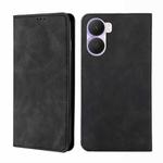 For Honor Play 40 Plus Skin Feel Magnetic Horizontal Flip Leather Phone Case(Black)