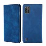 For ZTE Blade A52 Lite Skin Feel Magnetic Horizontal Flip Leather Phone Case(Blue)