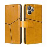 For Realme 9i 5G Global/10 5G Geometric Stitching Horizontal Flip Leather Phone Case(Yellow)