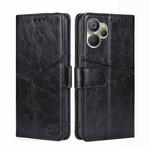 For Realme 9i 5G Global/10 5G Geometric Stitching Horizontal Flip Leather Phone Case(Black)