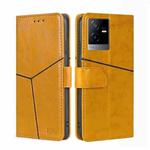 For vivo T2x 5G/Y73t/iQOO Z6x Geometric Stitching Horizontal Flip Leather Phone Case(Yellow)