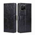 For Huawei nova Y61 Geometric Stitching Horizontal Flip Leather Phone Case(Black)